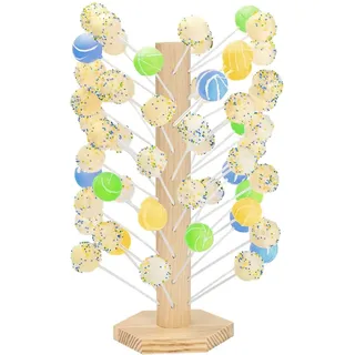 Cake Pop Ständer, Holz, 60 Löcher Lolly Ständer Candy Bar Holz, Süßigkeiten Tischdisplay, Dekorativer Dessert-Ständer für Desserttisch Hochzeit, Geburtstag, Partys