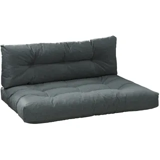 Traumnacht Outdoor Palettenauflage mit Schaumstoffstäbchen gefüllt, Palettenkissen, Palettenpolster Palettenmöbel Palettensofa 2er Set (Sitz+Rücken), anthrazit