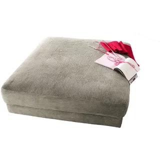 Kawola Big Hocker Madeline Silber Cord , Silberfarben , Textil , Rechteckig , 120x43x120 cm , Wohnzimmer, Sessel, Hocker & Hockerbänke, Sitzhocker