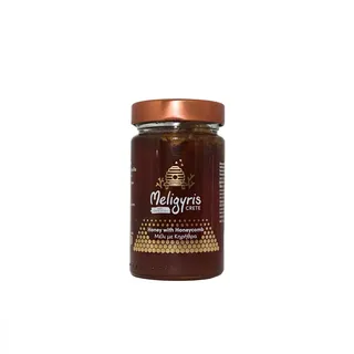 Meligyris Griechischer Honig mit Honigwabe – 100% Naturbelassen, Roh & Ungefiltert – Honig aus Kreta mit essbarer Honigwabe, 450g