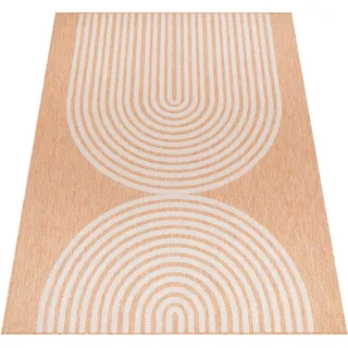 Paco Home Teppich »Illusion 328« rechteckig 4 mm Höhe Flachgewebe, Scandi Look, In- und Outdoor geeignet, beige