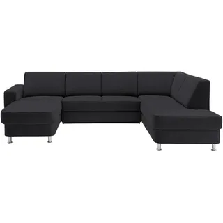 Xora Wohnlandschaft , Dunkelgrau , Textil , Uni , U-Form , 301x198 cm , Goldenes M , Typenauswahl, Bettkasten erhältlich, Fußauswahl, Stoffauswahl, Relaxfunktion, seitenverkehrt erhältlich, Bettfunktion erhältlich, Hocker erhältlich , Wohnzimmer, Sofas & Couches, Wohnlandschaften, Wohnlandschaften in U-Form