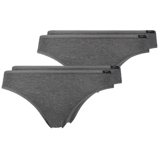 SKINY Damen Rio Slip, 4er Pack - Bikini Briefs, Cotton Stretch, Basic Grau S