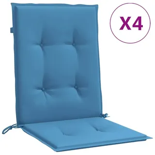 vidaXL Niedriglehner-Auflagen 4 Stk. Melange Blau 100x50x4 cm Stoff - Blau