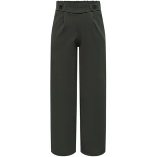 JdY Damen Marlene Hose Weit Geschnitten Schlupf Stoffhose GEGGO New Long Culotte Flare Pants, Farben:Grün-3, Größe:M / 32L