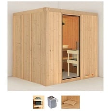 Bild Sauna »Solida«, (Set), 9 KW-Ofen mit integrierter Steuerung beige