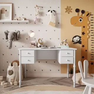 Kinderschreibtisch BABUSHKA, weiß - Weiß