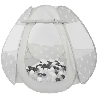 Bieco Stern Pop-up Spielzelt Und Bällebad 100 Bälle - Grey - One Size