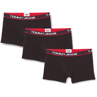 Tommy Jeans Herren 3er Pack Boxershorts Trunks Unterwäsche, Schwarz (Black/ Black/ Black), S