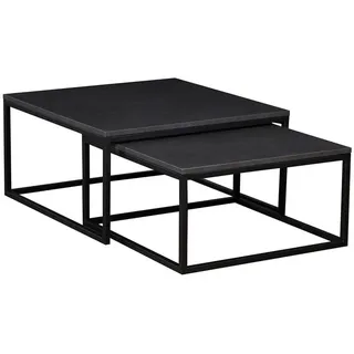 Feldmann-Wohnen Couchtisch Dual Schwarz Molet / Schwarz (2er-Set) , Metall , Rechteckig,Rechteckig , eckig , 142x39x76 cm , Wohnzimmer, Wohnzimmertische, Couchtische