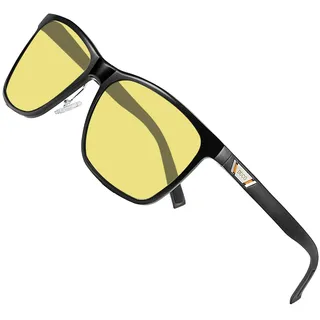DUCO Nachtsichtbrille für Autofahrer Polarisierte Nachtbrille zum Autofahren Anti-Blendung HD Gelb Nachtfahrbrille Gläser Fahren Für Scheinwerfer Blendfreie Brillen 3029HY (Schwarz,Gelb)