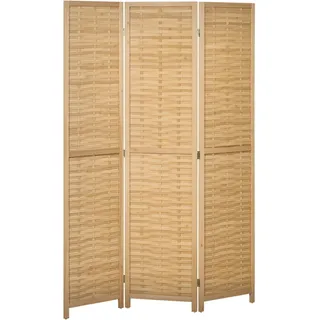 Homcom Paravent, Bambus, Naturholz , Naturfarben , Naturmaterialen , 1.8x170x120 cm Raumteiler, Paravents