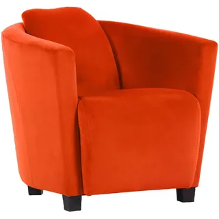 Cocktailsessel , Orange , Textil , Used look , 72x72x85 cm , Fußauswahl, Stoffauswahl , Wohnzimmer, Sessel, Cocktailsessel
