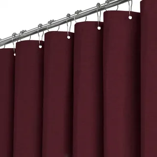 BTTN Duschvorhang Stoff 120x200 cm schmale Leinenoptik, Rot/Bordeaux