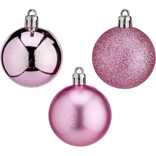 Weihnachtsbaumkugel Ø 5 cm Rosa Kunststoff 12 x 26,5 x 12 cm - Rosa