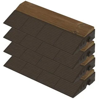 Packung mit 4 x Endstücken aus Holz mit den Maßen 39 x 20,5 x 6 cm. Male-Finish COMBI-WOOD-Finish – Holz