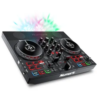 Numark Party Mix Live DJ-Controller mit Lichtern und Lautsprechern | 2 Decks, 2 Filter-FX-Regler, DJ-Mixer, Touch-kapazitive Wheels, Integriertes Audiointerface und Serato Lite