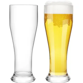COOKY.D 480 ml Tritan Kunststoff Bier Weizen Pintgläser,Set à 2 Stück | Weizenglas Kunststoff,Pool Camping & Picknicks Party Geschenk,Spülmaschinengeeignet,Bruchsicher