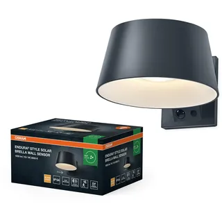 Osram Endura Style Solar LED Wandleuchte Brella, 10,1W, 3000K warmweiß, 930 lm, PIR Sensor, IP54, 18 Tage