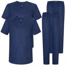 MISEMIYA - Pack * 2 Pcs - Unisex-Schrubb-Set - Medizinische Uniform mit Oberteil und Hose ref.2-8178 - Large, Marineblau 22
