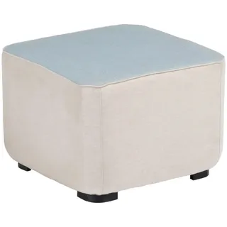 Kettler Gartenhocker , Naturfarben, Hellblau , Metall, Textil , quadratisch , 50x40x50 cm , Gartenmöbel, Gartensessel, Gartenhocker