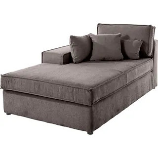 OTTO home Ottomane "Florid", 100x75x162 cm Struktur Ottomane, links grau/taupe