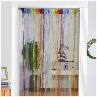 ElevaPulse Perlenvorhang, 200 X 100 cm Fadenvorhang, Perlenvorhang Türvorhang, Türvorhang Perlen, Fliegenvorhangvorhang Bunt, Fransenvorhang, Fliegenschutz Tür, Tür Vorhang