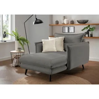 Home Affaire Loveseat Lazio Polyester 111 x 101 x 167 cm Grau mit 2 Zierkissen