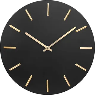 SensaHome Wanduhr Jakarta – Moderne Industrieuhr rund – minimalistisches Design – Ø30 cm – Schwarz - Schwarz
