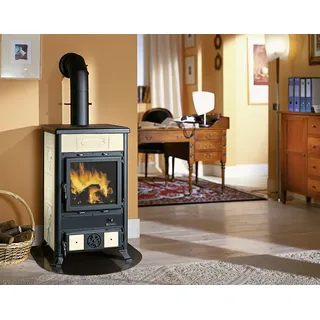 La Nordica-Extraflame Rosella R1 Keramik Beige/Abdeckplatte Naturstein
