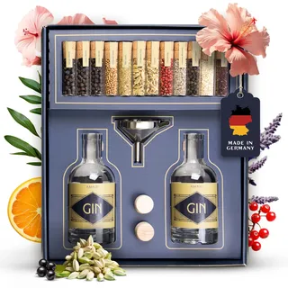 AMARI ® DIY Gin Set - zum Selber machen, Geschenkset inkl. Botanicals - Perfekt für zu Hause oder als Geschenk, Gin Tasting Geschenkbox - Geschenkideen do it yourself, Ginbaukasten