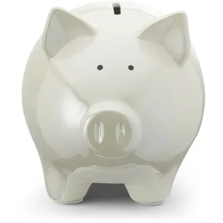 Mousehouse Gifts - Niedliche Spardose/Schweinchenbank für Kinder, Mädchen/Jungen, um Pfennige zu sparen! (White, S)