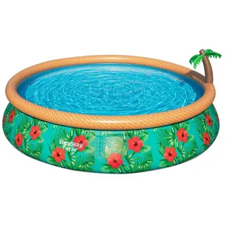 Bestway Paradise Palms 457x 84 Cm Runder Aufblasbarer Pool - Green / Brown - 9677 Liter