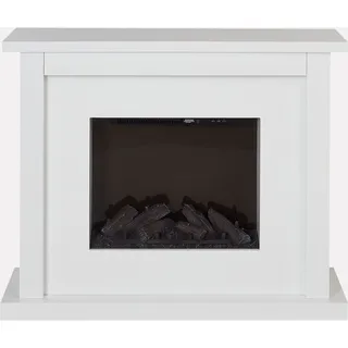Beliani Elektrokamin Weiß