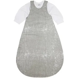 Meyco Baby Schlafsack 2-teilig - Größe 80/86-2,5 TOG - Ganzjahresschlafsack - 100% Baumwolle - Oeko Tex zertifiziert - Rundum-Reißverschluss - hautfreundlich & atmungsaktiv - Fine Lines - Grau