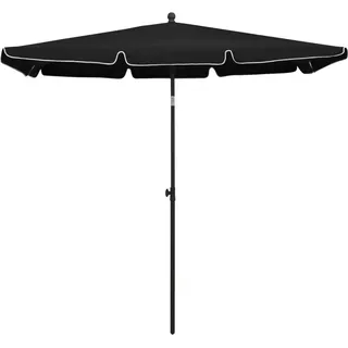 vidaXL Sonnenschirm mit Mast 210x140 cm Schwarz - Schwarz
