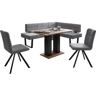 massivline&more Eckbankgruppe langer Schenkel links 5-tlg. grau/schwarz