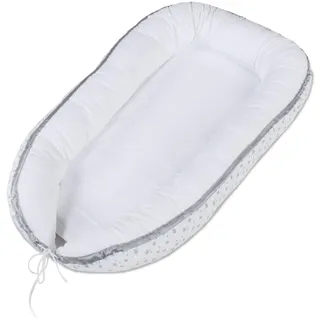 babybay Kuschelnest, weiß Sterne perlgrau