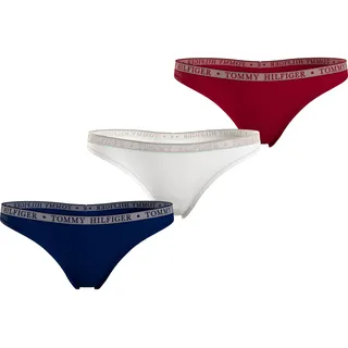 Tommy Hilfiger Underwear Slip »LACE 3P THONG (EXT SIZES)«, (Packung, 3er-Pack), mit Tommy Hilfiger Logobund, bunt