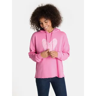Kapuzensweatshirt LIEBLINGSSTÜCK "CyrenaL", Damen, Gr. L, blush, Sweatware, Obermaterial: 100% Baumwolle, bedruckt, bestickt, unifarben, hüftlang, hoch geschlossener Ausschnitt, Rippbündchen, Sweatshirts Kapuzensweatshirt, aus reiner Baumwolle