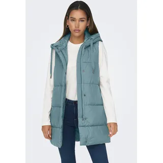 Only Steppweste »ONLASTA – Lange Steppweste mit Kapuze für kalte Tage« regular fit, modisch, Web, Polyester, Kapuze