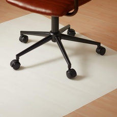 Bild Bürostuhlunterlage 90x120 cm, kratzfeste PE Bodenschutzmatte, schalldämmende Unterlegmatte f. Büro, weiß