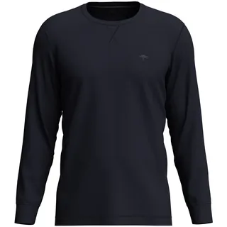 FYNCH-HATTON Langarmshirt mit Waffelstruktur, blau