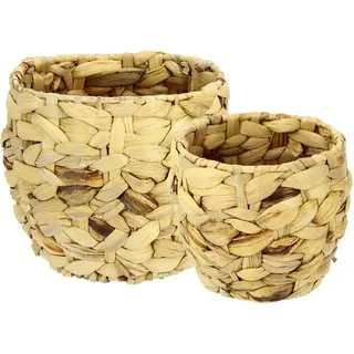 I.GE.A. Übertopf Aus Wasserhyazinthe 19,5 x 17 cm Beige
