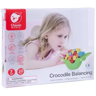 Classic World World Holz-Balancespiel Krokodil, 20-tlg.
