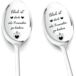 Geschenke für Frauen Freundin, 2 Stück Kaffeelöffel mit Gravur