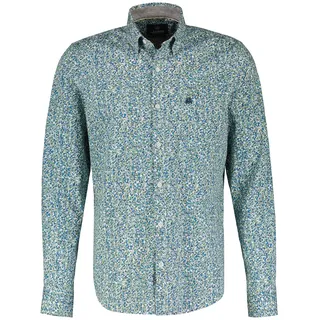 LERROS Langarmhemd »LERROS Langarmhemd mit Stretchanteil, floral bedruckt«, blau