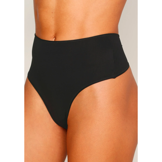 High-Waist-String LASCANA, Damen, Gr. 32/34, schwarz, Microfaser, Obermaterial: 77% Polyamid, 23% Elasthan, unifarben, körpernah, Unterhosen High-Waist-String, aus weicher und hoch elastischer Microfaser