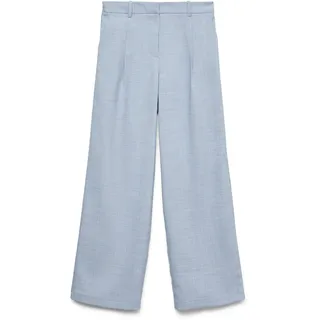 Anzughose VERO MODA "VMCASSIDY MW WIDE PANT NOOS", Damen, Gr. 36, Länge 34, infinity detail:melange, Web, Obermaterial: 95% Polyester, 5% Elasthan, meliert, lang, Hosen Anzughose, Materialmix