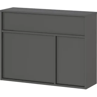Germania Schuhschrank 83 x 63 x 25 cm grau / graphitfarben mit 1 Schublade, hängend und stehend